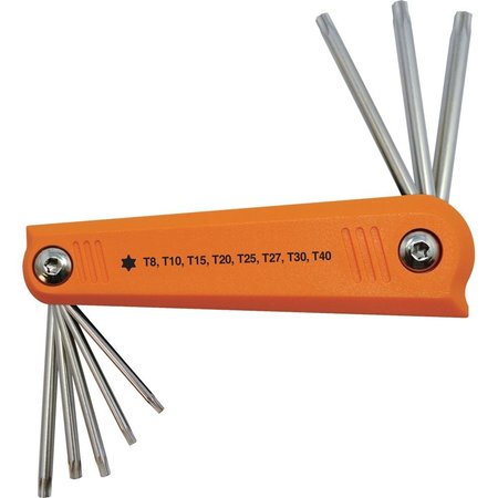 DYNAMIC Tools 8 Piece Torx® Folding Hex Key Set, T8 - T40 D043209